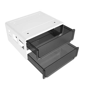 Chicon Hidden Office Sundries Organizer Double Punch-Free Plastic Under Desk Drawer Storage Box Injection Tray for Student Desk