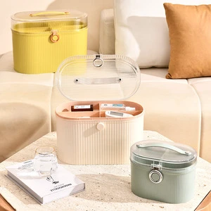 Premium Light Luxury Medicine Storage Box Large Capacity First Aid Kit Portable Emergency Medical Box with Transparent Lid