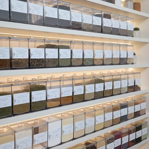 ECOBOX Candy Bins Food Storage And Container Spices Scoop Bins Powder Dry Fruits Nuts Airtight Plastic Bulk Food Bins For Shop