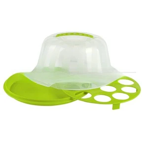 Cupcake Carrier Portable With Handle 24 Muffin Cake Holder Airtight Snap Lid Clear Plastic Storage Container