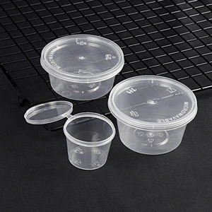 1oz 1.5oz 2oz 3oz 4oz Food Packaging Disposable PP Plastic Container Sauce Cup Injection Molded Carton Packed 100% Food-Grade