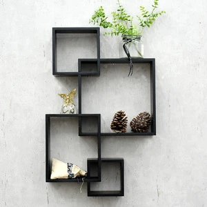 Oniya Wooden Creative Solid Living Room Wall Hanging Storage Shelf for Home Decor
