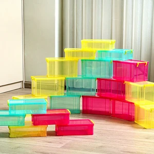 Transparent Plastic Storage Box Stackable Household Organizer with Lid