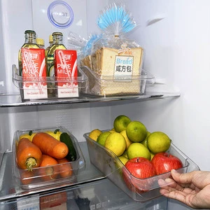 Transparent PET Plastic Stackable Fridge Storage Containers BPA Free Food Grade Microwavable Detachable Design for Food Storage