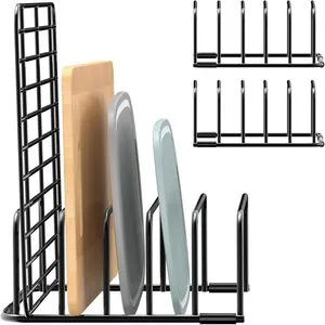 Cedar Space Multi Function Countertop Cutting Board Rack Knife Stand Pot Lid Holder Pan Cover Box Cutlery Drying Shelf Utensil Tray