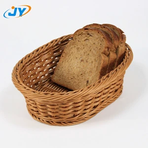Plastic Rattan Wicker Basket for Food Storage and Display-for Snacks Bread Fruit & Vegetables