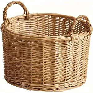 Chic decorative rattan basket for wall hanging storage in entryways bathrooms or creative small space designs