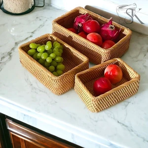 Handwoven Rattan Picnic Basket Handmade Rattan Wicker Basket Handcrafted Rattan Basket