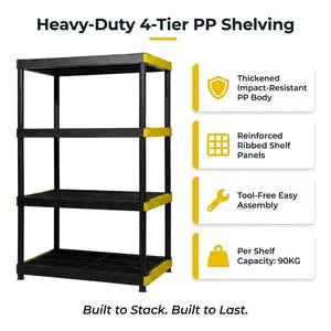 91*61*145cm Plastic Rack Storage Shelf Multi Tier Plastic Shelf Modular Plastic Shelving For Garage Warehouse Supermarket Office