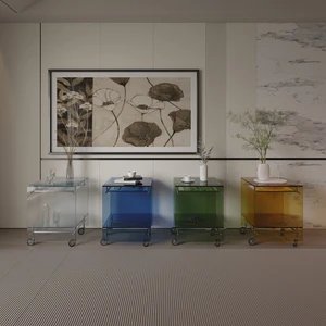 Colorful Transparent Acrylic Storage Display Stand - 2-Tier 1-Drawer Design For Desk, Office & Home Organization