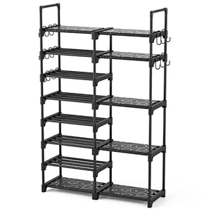 Wholesale 2 Rows 8 Layers Nordic Simple Shoe Rack Floor Standing Bedroom Storage Cabinet with Custom Logo and Large Shelf