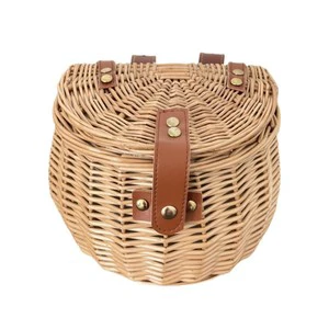 Hand Woven Rattan and Willow Woven Vintage Storage Basket with Lid for Other Storage