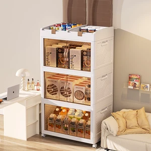 Cajas De Almacenamiento Organizadoras Transparent Stackable Plastic Foldable Crate Plastic Folding Storage Box With Lid