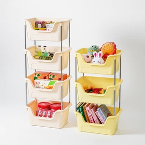 Lightweight 44cm Wide PP Plastic Non-Folding Storage Rack Adjustable Multifunctional Design Modern Style Baking Paint Living