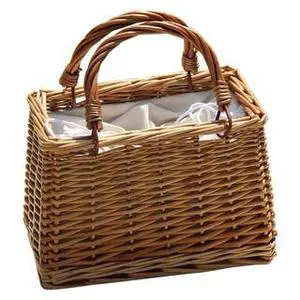 Eco-Friendly Handmade Rattan & Bamboo Wicker Basket Durable Storage Bag for Valentine's Day & Christmas Gifts