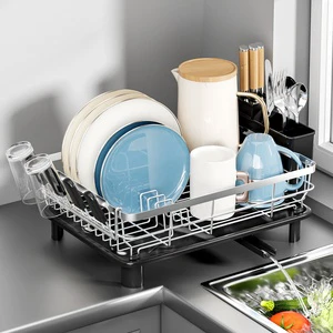 Wholesale Multi-Functional Dish Bowl Chopsticks Stainless Steel Storage Rack Household Kitchen Dish Rack Holder