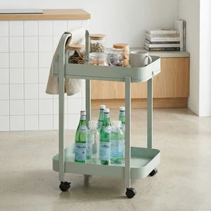 Home Storage Tray Serving Utility Tool Basket Cart 2 Tier Sturdy Metal Iron Double Square Wholesale Taiwan Manufacturer Home