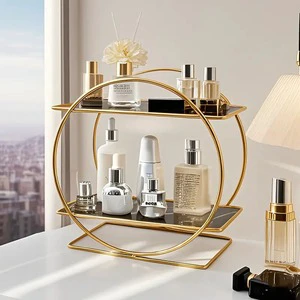 Elegant Modern Golden Stainless Steel Eco-Friendly Powder-Coated Single Tier Storage Organizer for Shoes Clothing Food Living