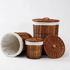 JY Set Of 4 Luxury Large Canvas Laundry Baskets Wholesale Outdoor Dirty Laundry Hamper Buckets & Storage Basket