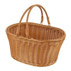 New Stylish Modern Eco-Friendly Hand Woven Natural Golden Grass Rattan Storage Basket for Home Kitchen Desk Use