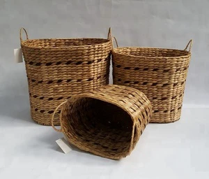 Eco-friendly 100% Handmade Natural Color Water Hyacinth Clothing Storage Basket From Vietnam-MIFAVN WH-1716