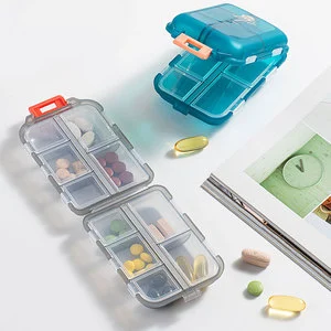 Portable Travel Pill Organizer Moisture-Proof Plastic Pills Box Daily Medicine Vitamin Holder with Convenient Pocket Purse Case