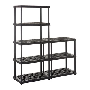 Hot Selling Warehouse Store Garage Plastic Shelving Storage Shelves Rack Plastic Shelf Unit 5 Layer