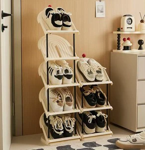 Plastic Household Multi-layer Foldable Shoe Racks & Cabinets with No Installation Required for Seam Entrance Storage