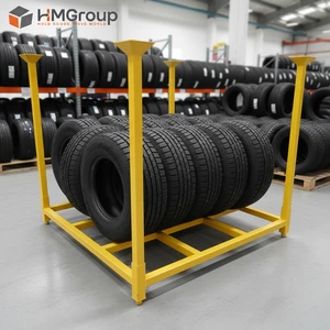 Custom Durable Removable Posts Warehouse Portable Steel Tyre Stacking Racks
