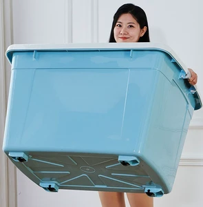 Wholesale Multi-size Large Household Organizer Clothes Container with Durable Lid Clothes Organizer Plastic Storage Box