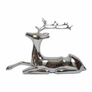 Luxury Art Deco Electroplated Silver Resin Deer Wine Rack Stylish Animal Ornament Wedding Home Decor Wine Storage Interior