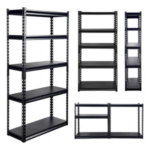 Heavy Duty Boltless Rivet Shelving Steel Shelf Racking Iron Storage Stacking Rack Metal Shelves for Garage Warehouse Industrial