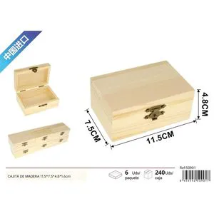 Rectangular Wooden Decorative Storage Box 11.5x7.5x4.8x1.6cm for Storage and Home Decoration
