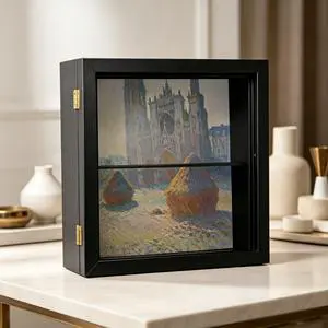 Oil Painting Aesthetic Storage Box, Retro Home Decor Cabinet, Durable Acrylic, Safe for Fragile Items, Unique Gift