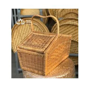 Product Picnic Rattan Baskets Basket Rope Storage Rattan Seagrass Picnic Cotton Stair Wicker Baskets Made in Viet Nam
