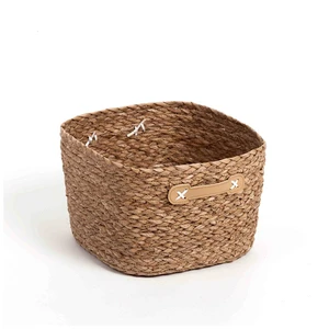 Home Decorative Natural Straw Materials Seagrass Round Open Hand Woven Weaving Food Fruit Plant Storage Baskets With Handles
