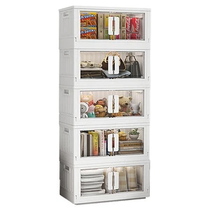 55cm Double-Door Folding Storage Box Made of Plastic for Home Use Multifunctional