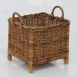 Modern Home Furniture Weaver Rattan Storage Basket for Living Room Bedroom Kitchen Apartment and Villa