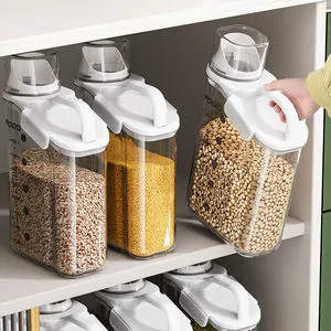 Cedar Space Wholesale Plastic Sealed Jar Five Grains Food Storage Box Kitchen Hand-held Rice Bucket Household Container