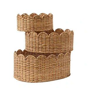 HOT SELLER Handwoven Bamboo Basket Large Wicker Storage Basket Portable Flexible Bohemian Style 6-10L Capacity Home Bathroom