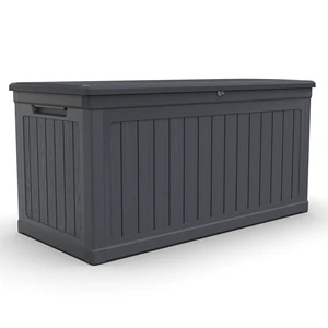 260GAL Square Outdoor Deck Pool Storage Box Modern Mars Villa Waterproof Easy To Clean Deck Storage Box
