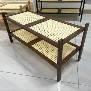 Multi-Functional Foldable Bamboo Wooden Shoe Rack Stack for Home Upright Rattan Storage Shoe Racks Stands Shelves