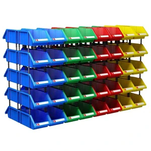 Front-Opening Stackable Plastic Storage Bin for Small Parts Organization Injection Technics for Warehouse Use