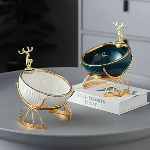 Ceramic Tabletop Storage Box Living Room Tabletop Creative Cosmetics Storage Rack Cabinet Put Key Storage Box Decoration