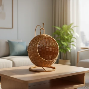 Hanging Fruit and Dried Snack Storage Basket Plastic Rattan Woven for Home and Hotel Decor Storage Basket