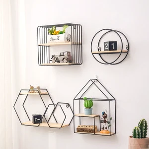 Ins Wind Iron Art Wall Hanging Decoration Room Wall Non Punching Ornament Storage Rack