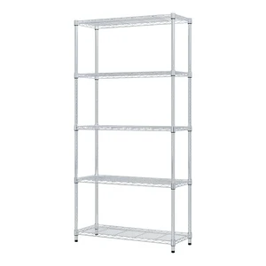 Modern Simplicity Design 5 Tiers Adjustable Livingroom Decoration Display Wire Shelf Sundries Book Storage Rack