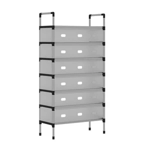 Space-Saving 6-Tier Dustproof Shoe Rack Simple Household Entryway Storage Cabinet PP Material Shoe Organizer for Small Spaces