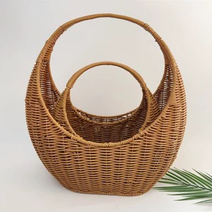 Popular Contemporary Eco-Friendly Rattan Imitation Baskets Made in China for Home Decor