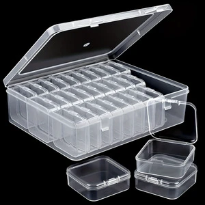 X-25082203 Small Square PP Plastic Storage Box Household Independent Dustproof Transparent Desktop Organizer Jewelry Storage Bin